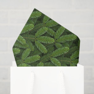 Evergreen Spruce Branches Tissue Paper, Decoupage Paper