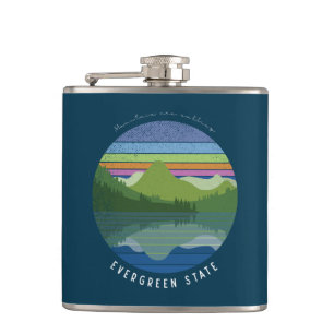 Evergreen state hip flask
