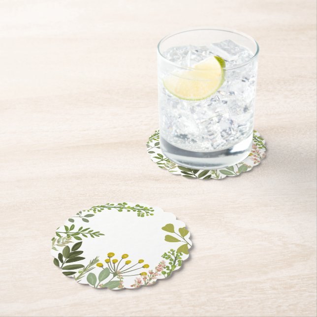 Evergreen Summer Garden Party  Paper Coaster (Insitu)