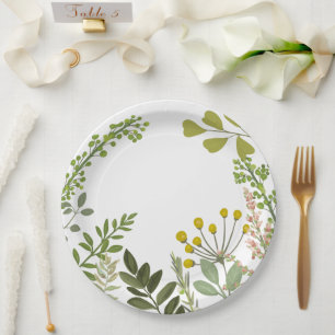 Evergreen Summer Garden Party  Paper Plate