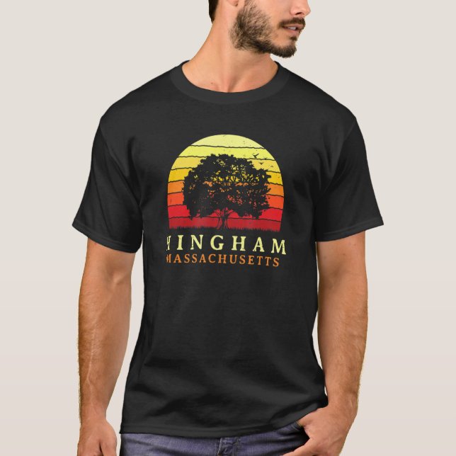 Evergreen Sunset Hingham Oak Tree Massachusetts Bu T-Shirt (Front)