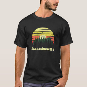 Evergreen Sunset Massachusetts Souvenir Forest Cam T-Shirt