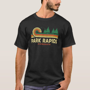 Evergreen Sunset Park Rapids Forest Minnesota Wood T-Shirt