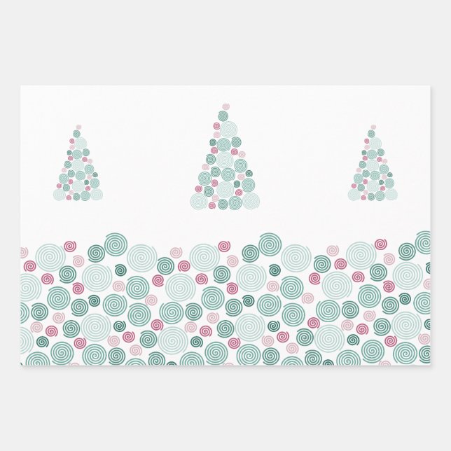 Evergreen Swirl (Pattern) Wrapping Paper Sheet (Front 3)
