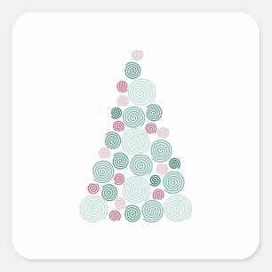 Evergreen Swirl Square Sticker