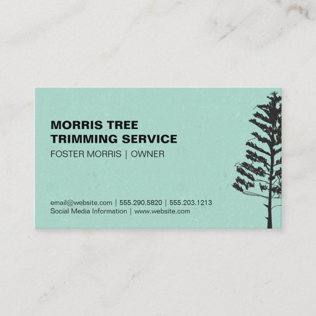 Evergreen Tree | Green Texture Background Business Card (Front)