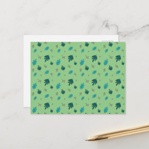 Evergreen Tree Leaves & Red Holly Berries Postcard