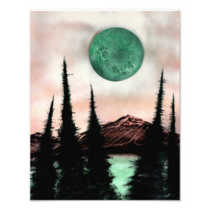 Evergreen Tree Mountain Landscape Photo Print
