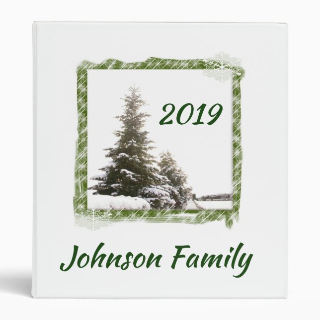 Evergreen Trees Christmas Binder (Front)