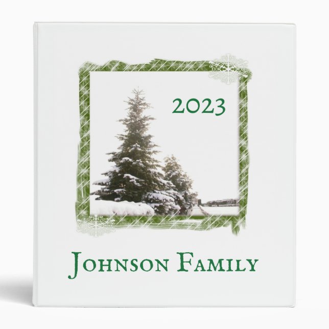 Evergreen Trees Christmas Binder (Front)
