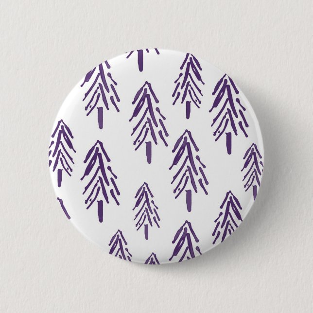 Evergreen Trees in Purple 2 Inch Round Button (Front)
