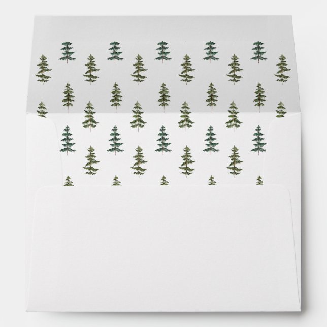 Evergreen trees pattern envelope (Back (Bottom))