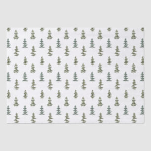 Evergreen trees pattern tissue paper