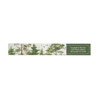 Evergreen Trees | Rustic Nature Return Address Wrap Around Label