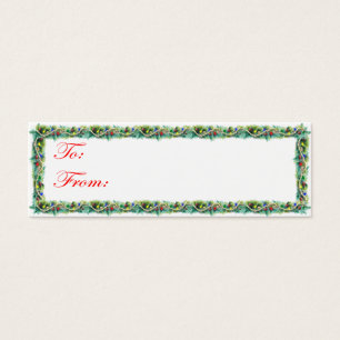 Evergreen Trimmed Christmas Tag Card