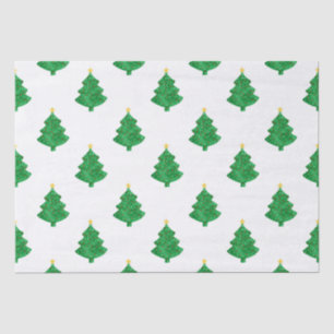 Evergreen Watercolor Christmas Trees Tissue Paper