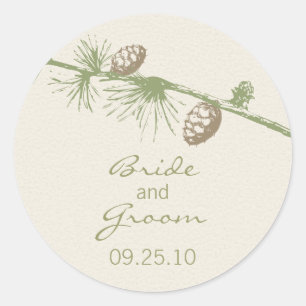 Evergreen Wedding Date Sticker