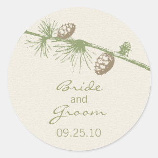 Evergreen Wedding Date Sticker