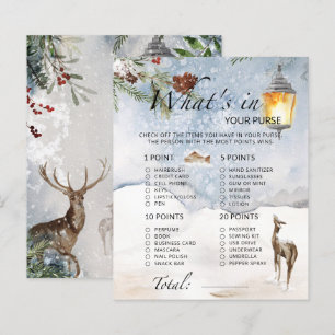 Evergreen What's in your purse baby shower game