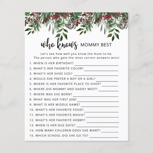 Evergreen Who knows mommy best (Front)