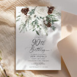 Evergreen winter 90th Birthday celebration Invitation<br><div class="desc">Evergreen winter 90th Birthday celebration Invitation
Matching items available.</div>