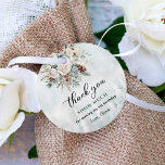 Evergreen Winter First Birthday Thank You Favour Tags<br><div class="desc">Watercolor Elegant White Roses Winter Onederland First Birthday Thank you Favour Tag.</div>