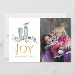 Evergreen - Wintertide Woodland Christmas Photo Magnetic Invitation