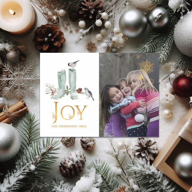 Evergreen - Wintertide Woodland Christmas Photo Magnetic Invitation (Evergreen - Wintertide Woodland Christmas Photo Magnetic Invitation)