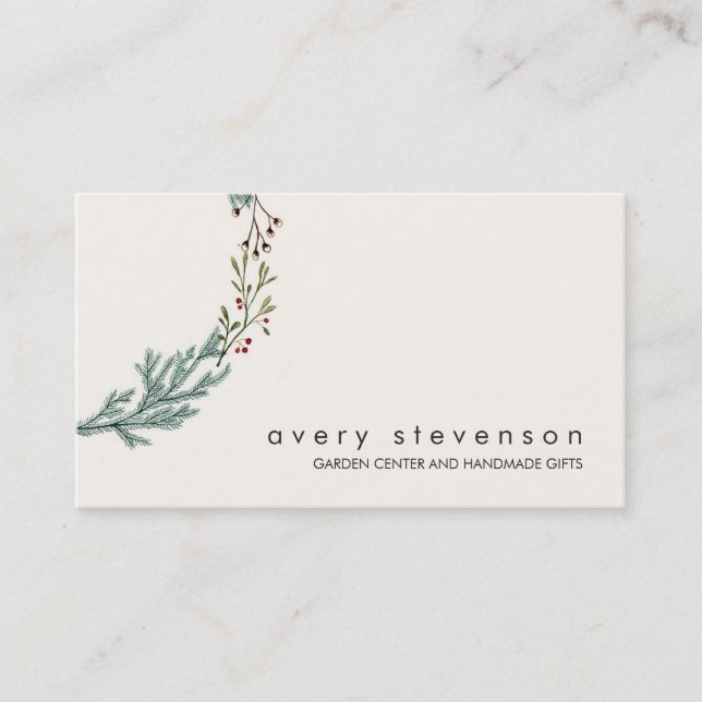 Evergreen Wreath Nature and Garden Centre Business Card (Front)
