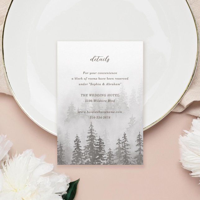 Evergreens in the Fog Forest Grey Brown Enclosure Card (Creator Uploaded)