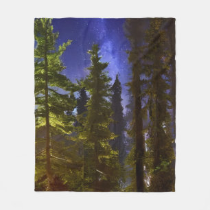 Evergreens In The Moonlight Fleece Blanket