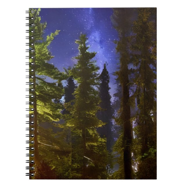 Evergreens In The Moonlight  Notebook (Front)