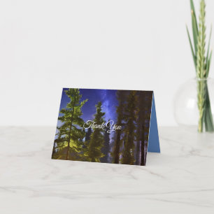 Evergreens In The Moonlight Thank You Card