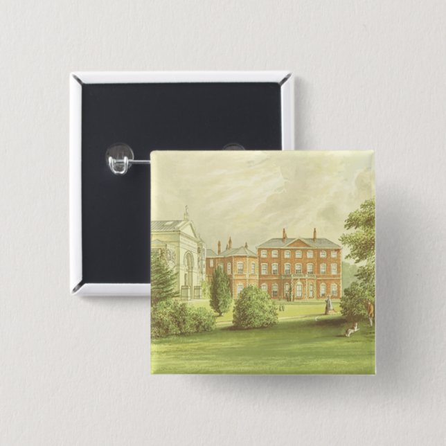 Everingham Park drawing 2 Inch Square Button (Front & Back)