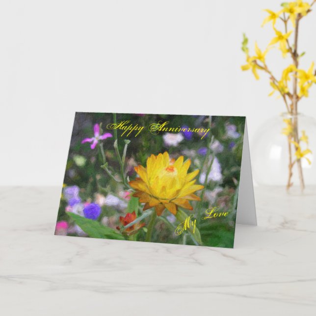 Everlasting Flowers. Card (Yellow Flower)