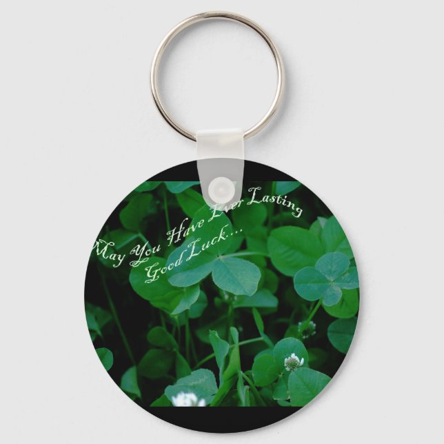 Everlasting Good Luck - Four Leaf Clover Products Keychain (Front)