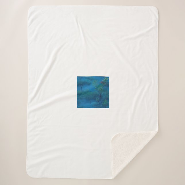 Everlasting Lake in the Cedar Forest Sherpa Blanket (Front)