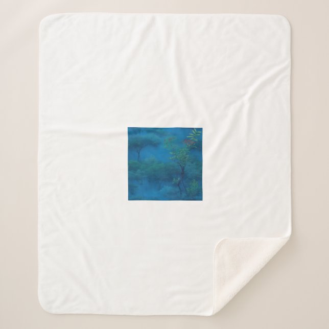 Everlasting Lake in the Cedar Forest Sherpa Blanket (Front)