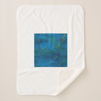 Everlasting Lake in the Cedar Forest Sherpa Blanket