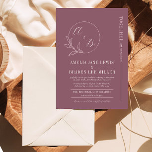 Everlasting Love Deep Mauve Wedding Invite