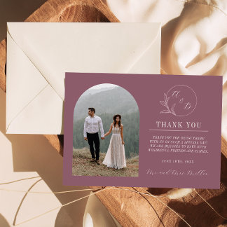 Everlasting Love | Deep Mauve | Wedding Thank You Card