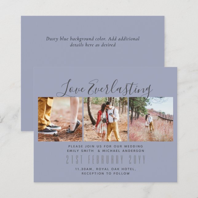 Everlasting Love PHOTO COLLAGE Wedding Event Invit (Front/Back)