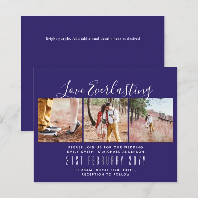 Everlasting Love PHOTO COLLAGE Wedding Event Invit (Front/Back)