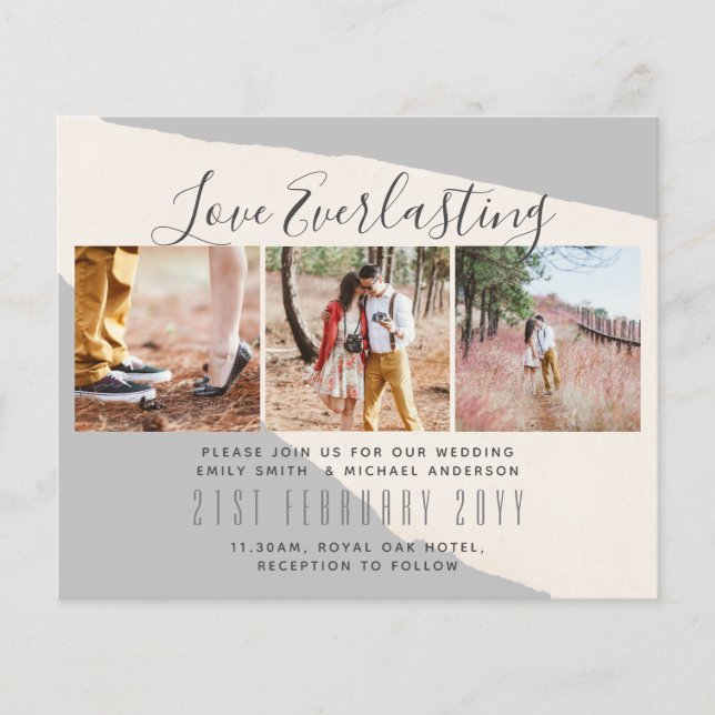 Everlasting Love PHOTO COLLAGE Wedding Event Invit Flyer (Front)
