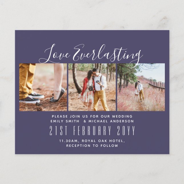 Everlasting Love PHOTO COLLAGE Wedding Event Invit Flyer (Front)