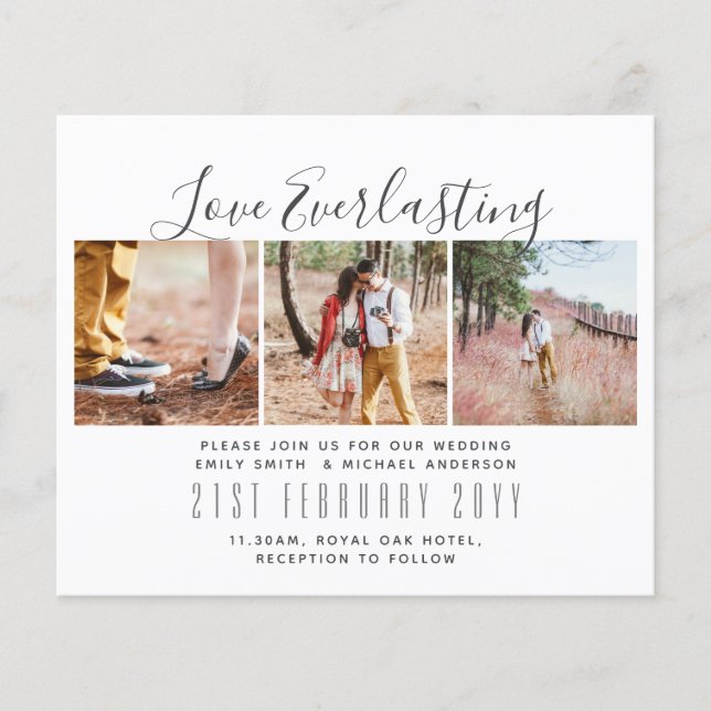 Everlasting Love PHOTO COLLAGE Wedding Event Invit Flyer (Front)