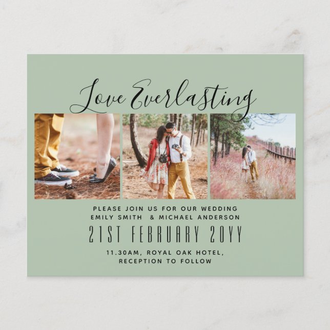 Everlasting Love PHOTO COLLAGE Wedding Event Invit Flyer (Front)
