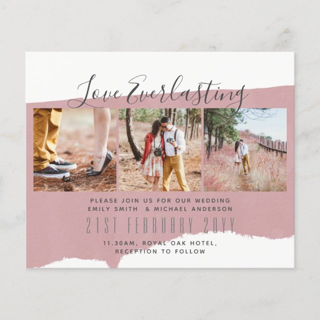 Everlasting Love PHOTO COLLAGE Wedding Event Invit Flyer (Front)