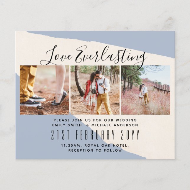 Everlasting Love PHOTO COLLAGE Wedding Event Invit Flyer (Front)