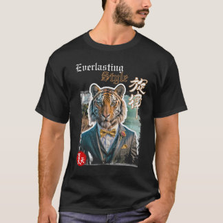 Everlasting Style Tee with Elegant Tiger